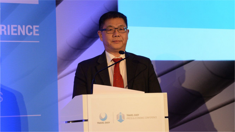 Shi Xiang, the director of the China National Tourism Administration Office in Frankfurt, gave a speech at the press and economic conference